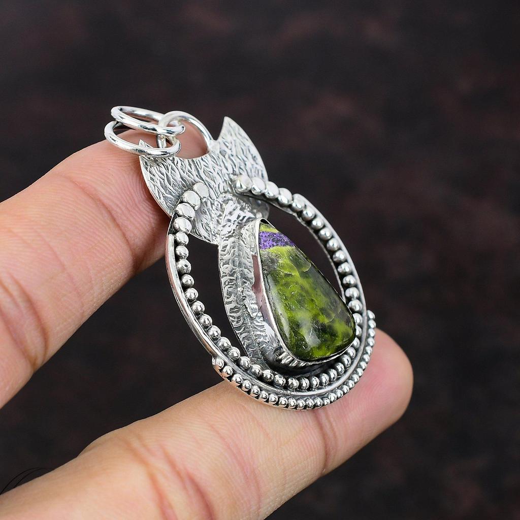 Stichtite Pendant 925 Sterling Silver Pendant Genuine Gemstone Jewelry Statement Pendant Handmade Jewelry Gift For Friend Birthstone Pendant