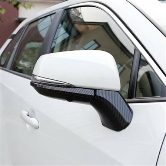 Carbon Fiber Rearview Side Mirror Strip Cover Trim For Toyota Highlander 2021-24
