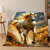 Horse Pentium Steed Animal Cartoon Flannel Blanket Soft Warm Throw Blanket for Bedroom Living Room Bed Travel Camping Picnic