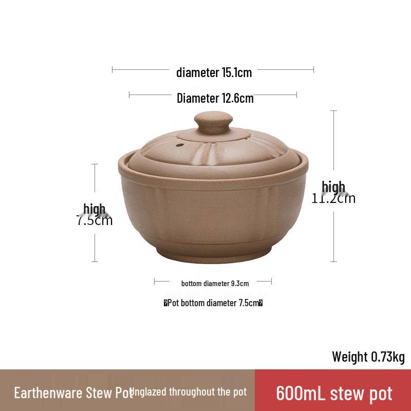 Utoo Mini Unglazed Clay Stew Pot
