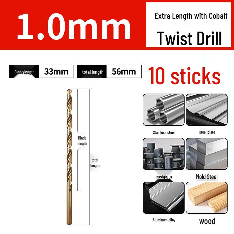 High-Strength Ultra-Long Cobalt Twist Drill Bit for Stainless Steel and Wood.