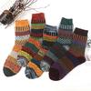 5 Pairs Winter Men's Socks Thicken Sheep's Wool Socks Warm Women Retro Style Colorful Fashion Man Socks for Snow Boots
