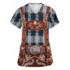 Women's V Neck Short Sleeve Work Shirt with Pockets Oktoberfest Print Top Nursing Uniform Comfortable Fit Durable Material