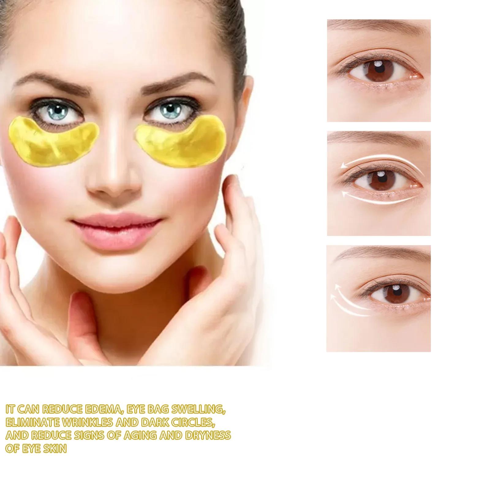 

24K Gold Eye Mask Remove Dark Eye Circles Firming Fade Fine Lines Anti-Aging Hyaluronic Acid Collagen Under Eye Mask Eyes Skin Care 60Pcs(1 Box)