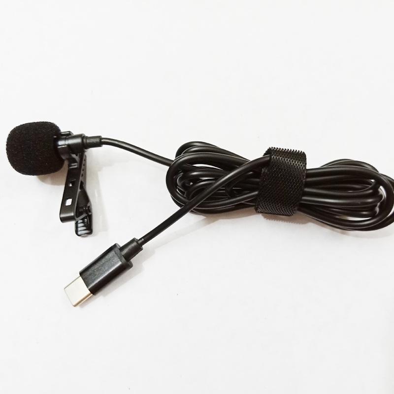 Type-C Collar Microphone for Mobile Live Broadcast, Recording, Interviews, and Karaoke