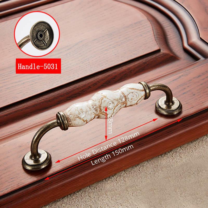 NAIERDI Marble Series Ceramic Cabinet Handles Zinc Alloy Cabinet Pulls Drawer Knobs Wardrobe Door Handles Furniture Handle
