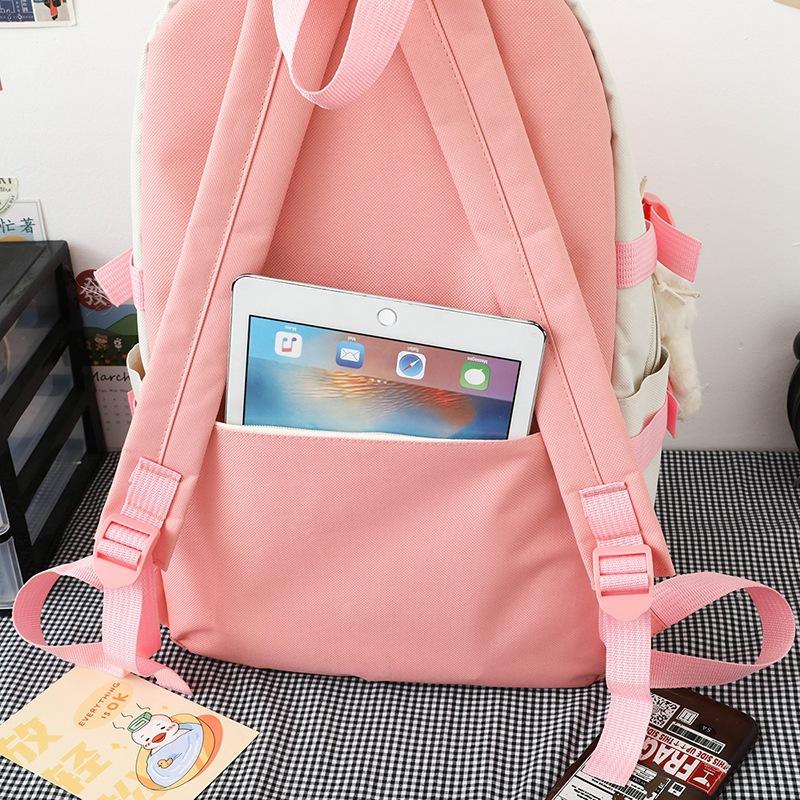 5 adet Oxford Okul Çantası Kadın Ortaokul Öğrencilerinin Sırt Çantaları Lise Öğrencileri Büyük Kapasiteli Su Geçirmez Çok Yönlü Sırt Çantası