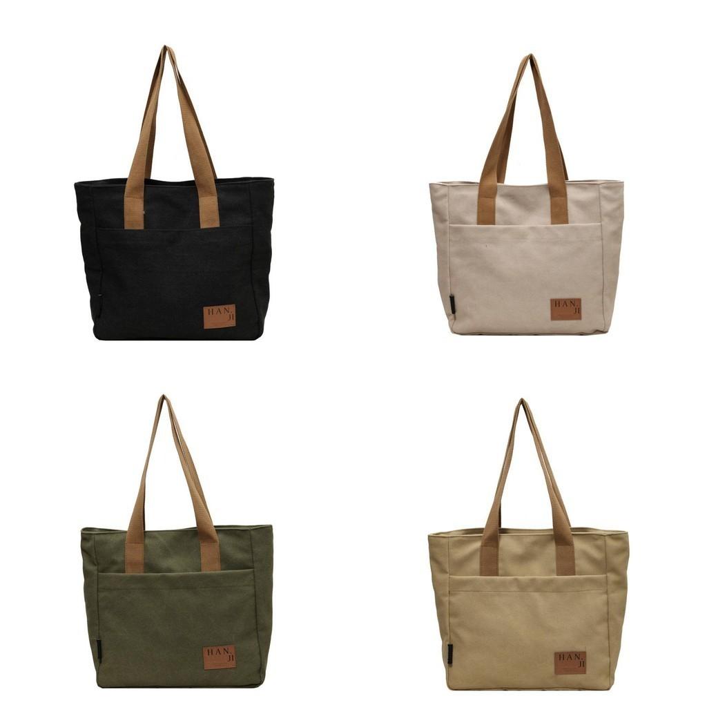 Large Capacity Canvas Tote Bag Women Fashion Commuter Shopping Handbag Mommy Bag Cross-border