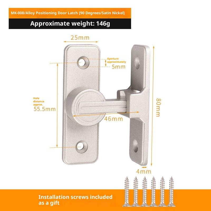 Door Lock Zinc Alloy 90 Degree Sliding Door Latch Heavy Duty Barn Gate Bolt Protect Privacy Cabinet Closet