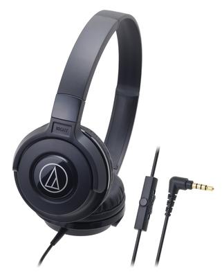 Audio-Technica ATH-S100iS BK STREET MONITORING On-Ear Headphones for Smartphone, Mic & Remote, Black
