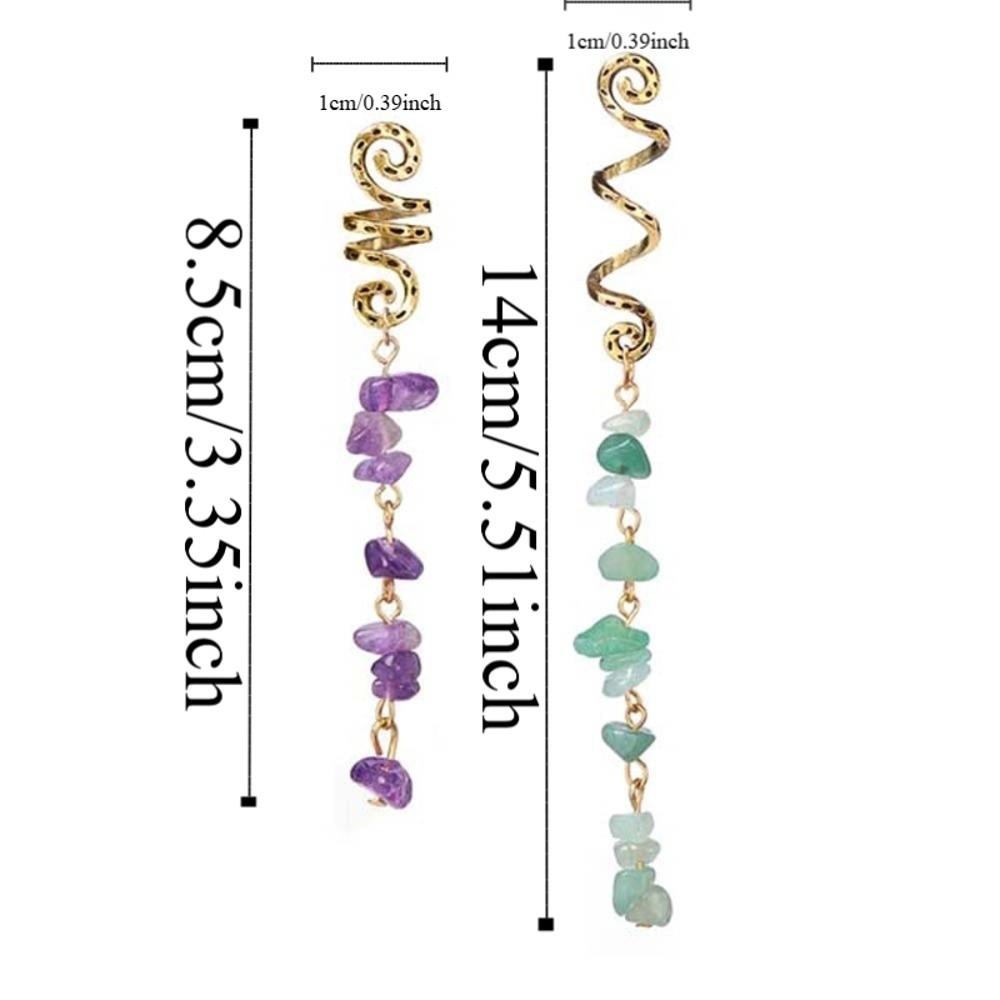 Styling Hair Accessories Dreadlock Hair Jewelry Hip-hop Long Tassel Colored Stone Pendant Sweet DIY Hair Charms