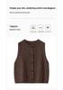 Luftiger Heather Seidenwoll-Strick-Ärmelloser Cardigan-Weste