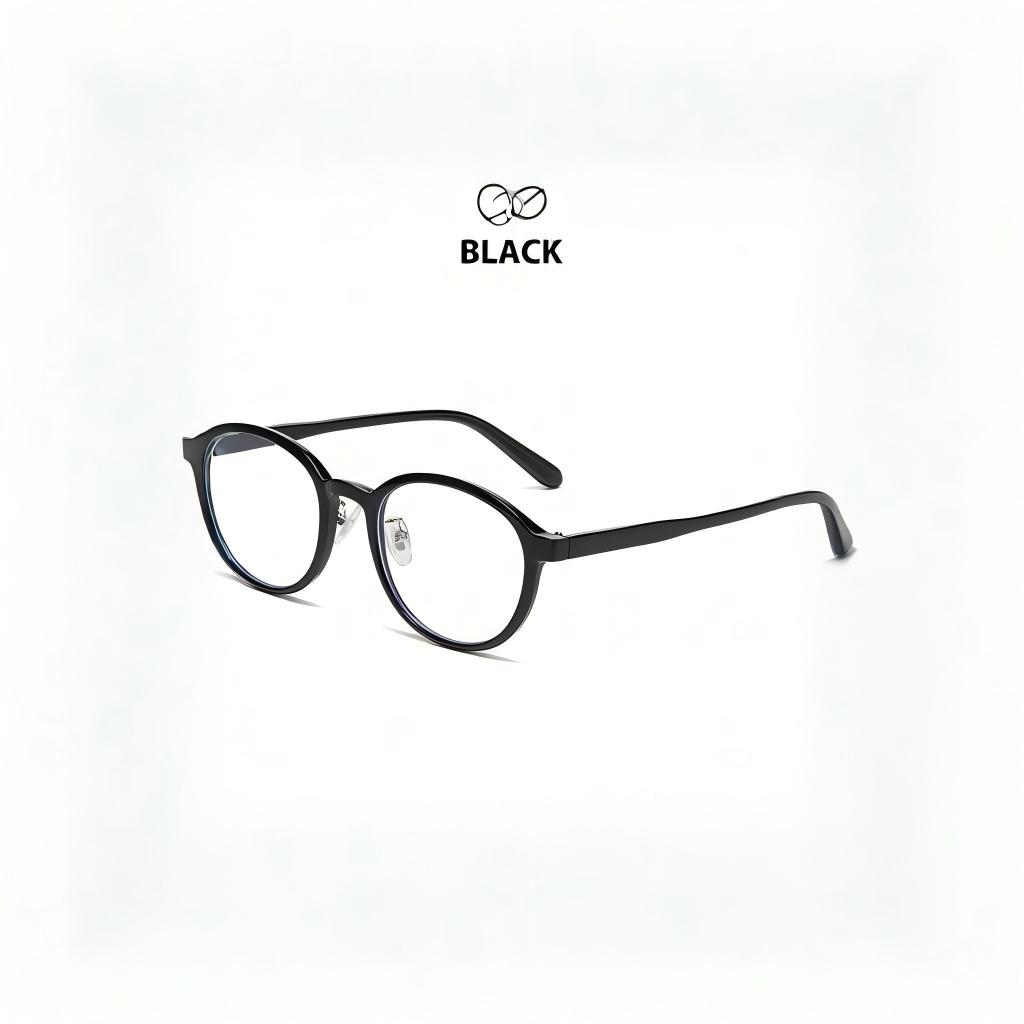 

New Korean Super Light Black Frame Display Lepin Face Round Frame Retro Y2K Square Round Face Fashion Glasses