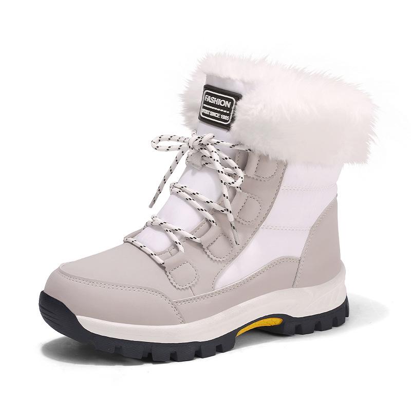 

Женские зимние ботинки до щиколотки на высокой толстой подошве с плюшевой подкладкой, нескользящие 37