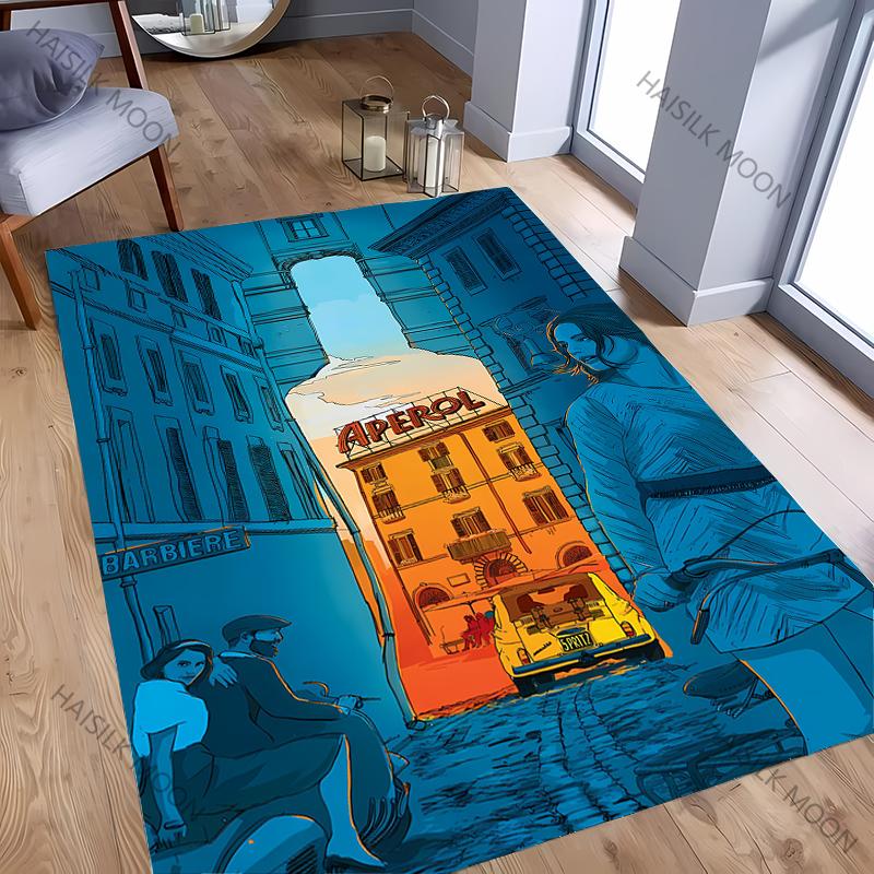 A-Aperol Rug for Bedroom S-Spritz Theme Carpet for Teens Office Area Large Decor Carpet for Dining LivingRoom Playroom Floor Mat