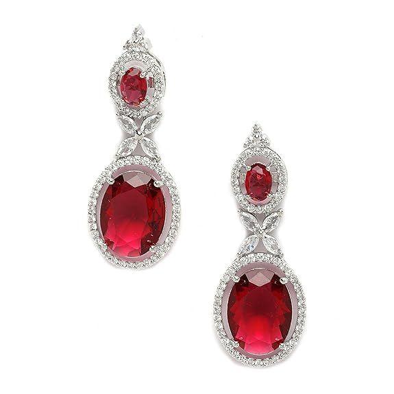 Versilberte, mit amerikanischen Diamanten besetzte, ovale Tropfenohrringe, Schmuck für Mädchen und Frauen