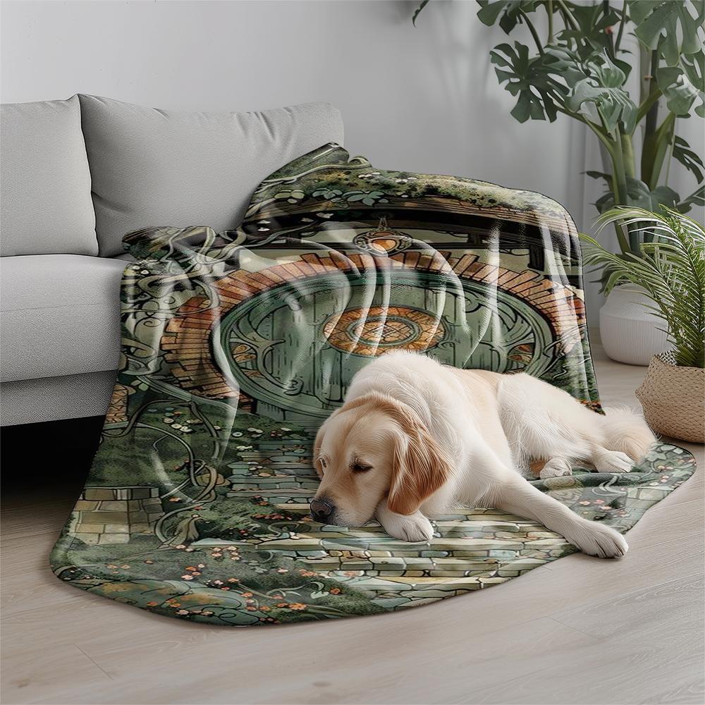 Hobbit Door Design Microfiber Flannel Cover Blanket Bedroom Living Room Sofa Soft And Comfortable Home Decoration