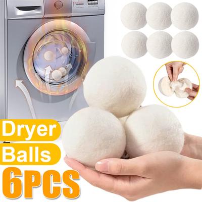 1-6PCS 5cm Wool Dryer Balls Clothes Anti-static Laundry Reusable Softener Wool Drying Balls Washing Machine Accessories