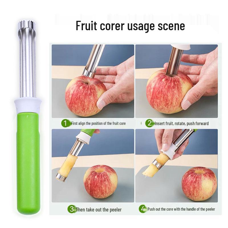Stainless Steel 2-in-1 Apple and Pear Corer with Telescopic Peeler