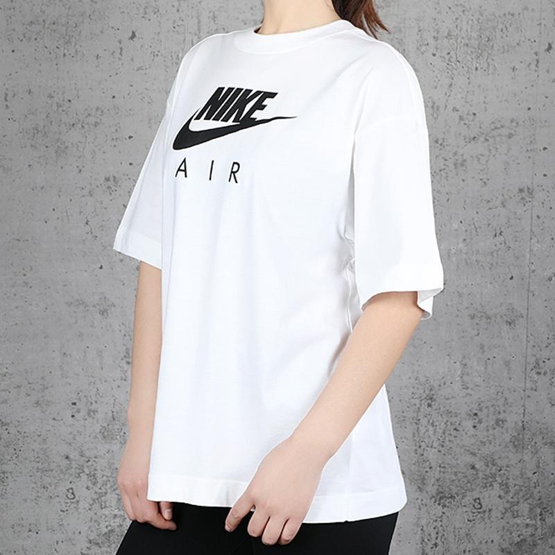 (WMNS) Nike Air Alphabet Logo Printing Sports Round Neck Pullover Short Sleeve White T-Shirt Women's CJ3106-100