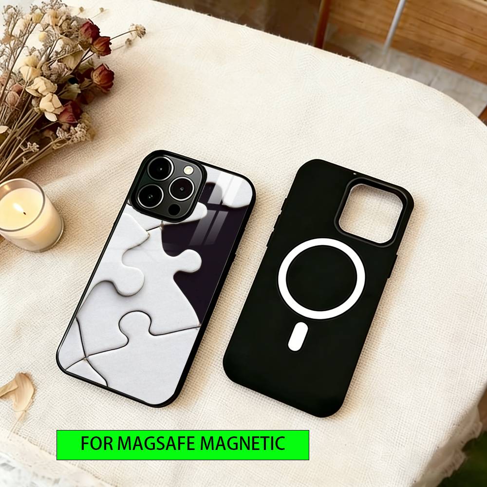 Puzzle piece Phone Case For iPhone17,16,15,14,13,12,11 Plus,Pro Magnetic with Magsafe Wireless Charging