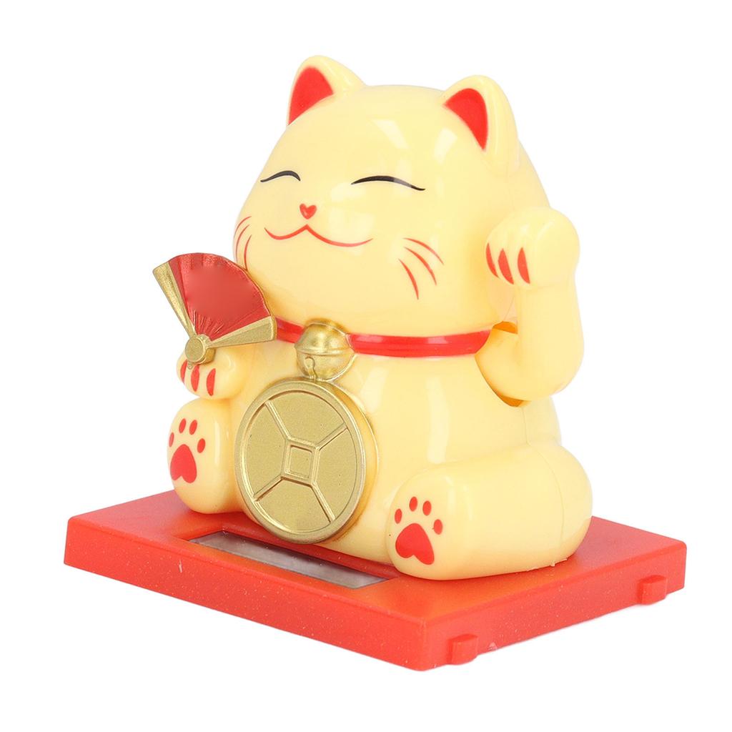 2 Zoll Solar Glückskatze mit Klarsichtbox Solarbetriebene Winkende Glückskatze Set für Zuhause Büro und