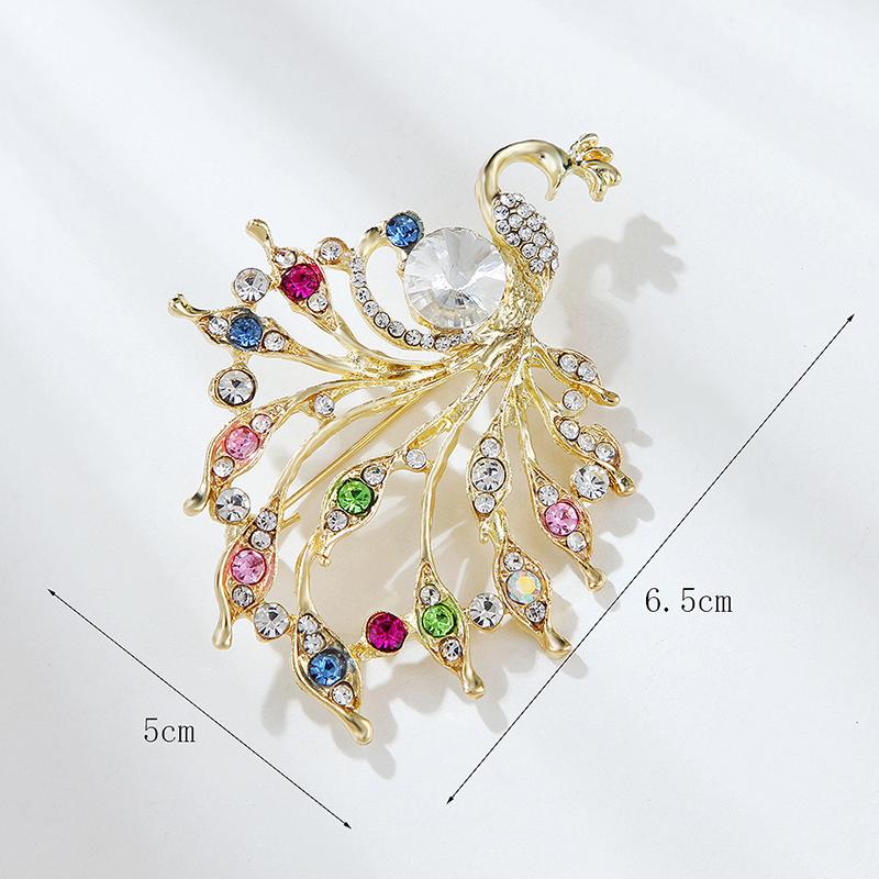 Fashion Rhinestone Peacock Brooches For Women Clothing Coat Jewelry Accessries Gifts