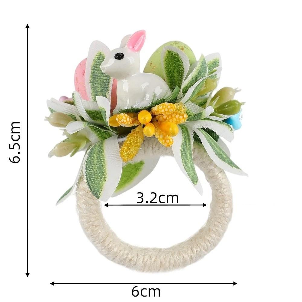 Simulation Easter Napkin Ring Plastic Foam Bunny Shape Festive Napkin Buckle Reusable Cute Tissue Holder Party Accessory