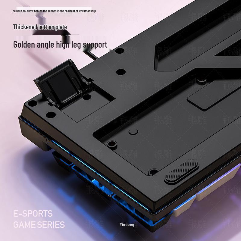 Silberne Skulptur K500 USB-Kabeltastatur & Geräuscharmes Gaming-Maus-Set