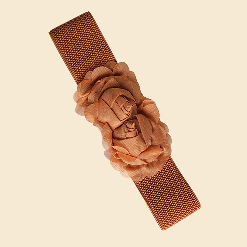 

Women s Chiffon Rose Elastic Waist Belt - Simple & Fashionable Design 60-80 cm Waist верблюд