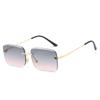 Retro Frameless Sunglasses Women Brand Designer Rimless Gradient Sun Glasses Fashion Shades Cutting Lens Metal Eyewear