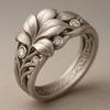 Vintage Inlaid White CZ Flower Women's Ring Minimalist CopperColor Hand Carving Daily Wear Party Jewelry Anniversary Gift