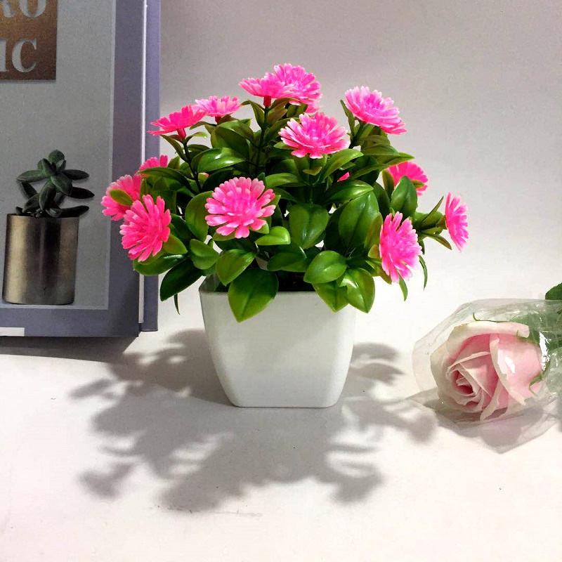 Flowers Eighteen Simulated Daisy Pine Cone Artificial Green Plant Potted Plant