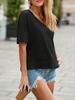 Women's V Neck T-Shirt Short Sleeve Flowy Loose Basic Summer Tee Top