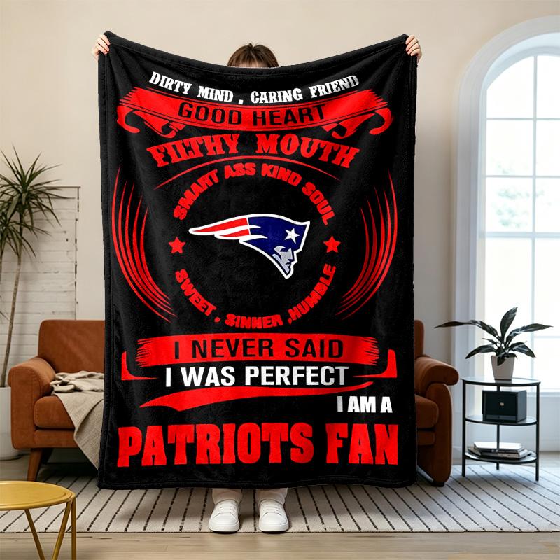 New England Patriots Soft and Comfortable Flannel Suitable for Sofas Living Rooms Outdoor Camping Travel and Also Makes a Great Anniversary Gif
