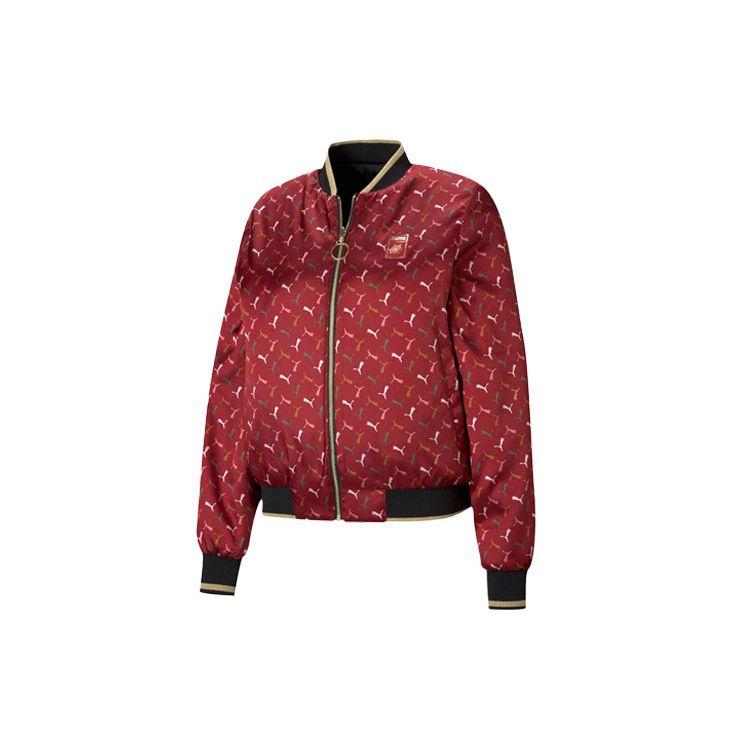 Puma X Charlotte Olympia Collaboration Stand Collar Reversible Casual Jacket Women Jacket Black 598789-01