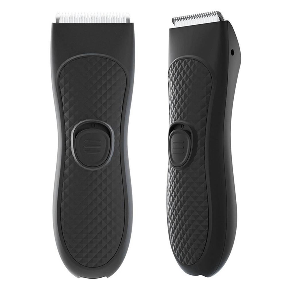 Electric Groin Hair Trimmer Waterproof Safety USB Charging Body Hair Groomer Adult Black