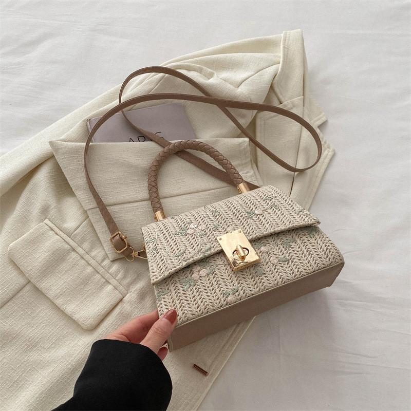 Elegant Woven Shoulder Bag For Women 2024 Trendy Summer Fashion Handbag