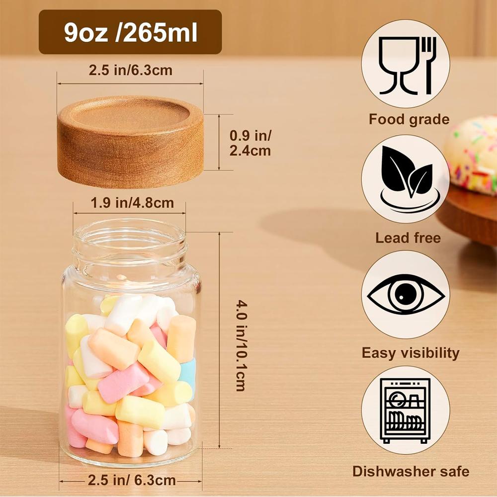 Glass Storage Container with Lid, Glass Jars with Lids, Clear Food Storage Jars, Round Glass Jars, Pantry Organizer