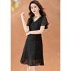 Elegant V-Neck A-Line Midi Dress with Spliced Design