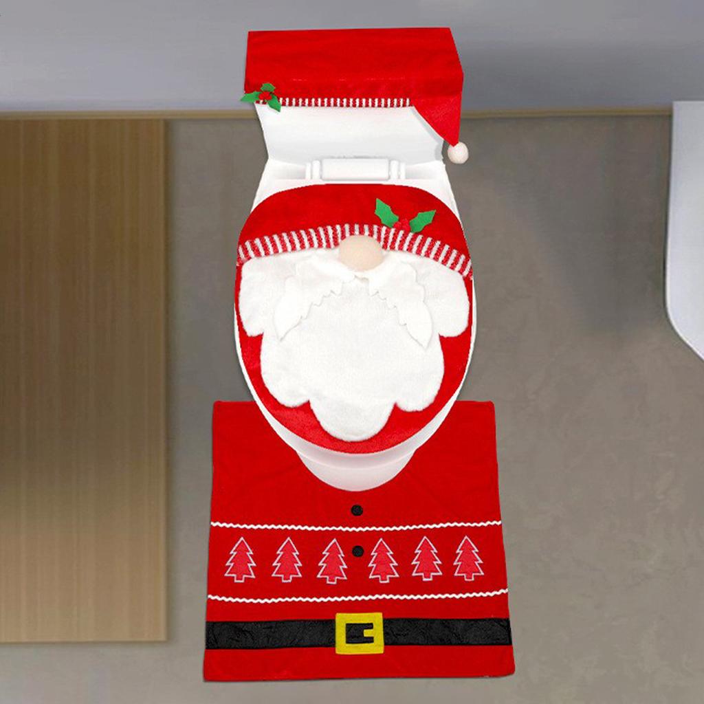 Faceless Old Man Toilet Seat Cover Set Bathroom Decor
