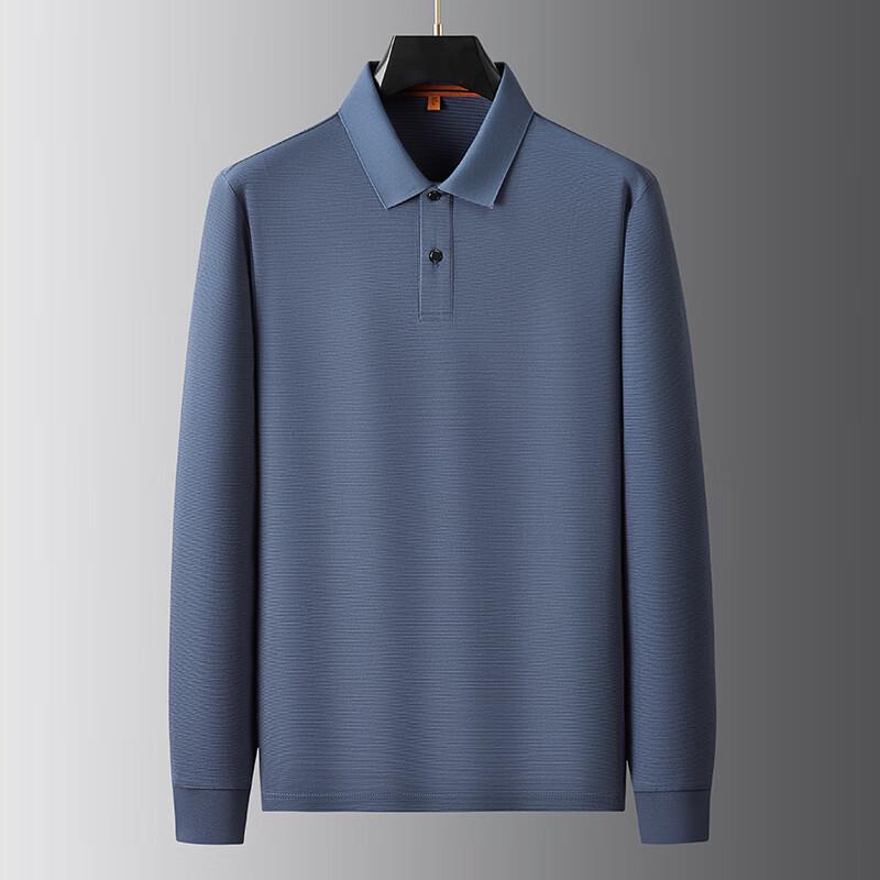 Men's Plus Size Cotton Blend Long Sleeve Polo Shirt