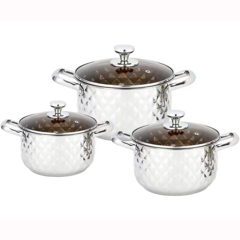 Wutuo 3-Piece Stainless Steel Soup Pot Set