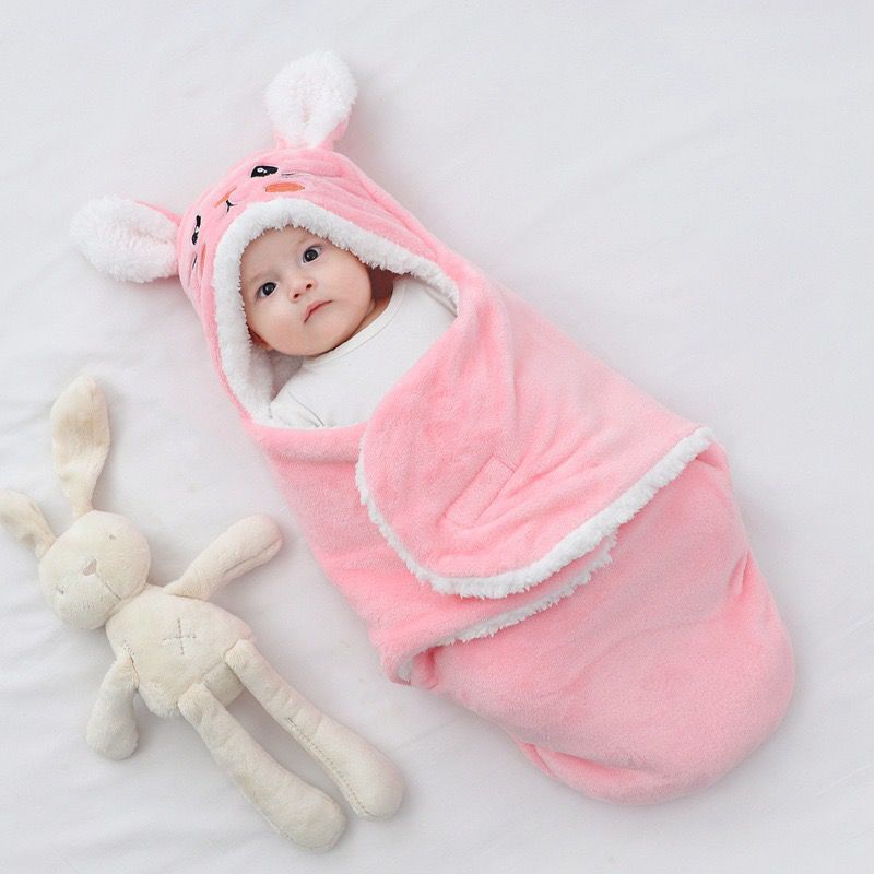 Inverno bebê meninos meninas cobertor envoltório dupla camada de lã bebê swaddle saco de dormir para recém-nascidos cobertor de cama do bebê