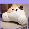 Cute Orange Cat Plush Lumbar Pillow With Embroidered Splicing For Sofa Office Car Bedside Decor