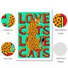 Love Cats Tiger Leopard Retrato Arte Azul Impressão Desenho Animado Quarto Infantil Pôster de Parede Citação Colorido Legal Pintura em Tela Decoração de Casa