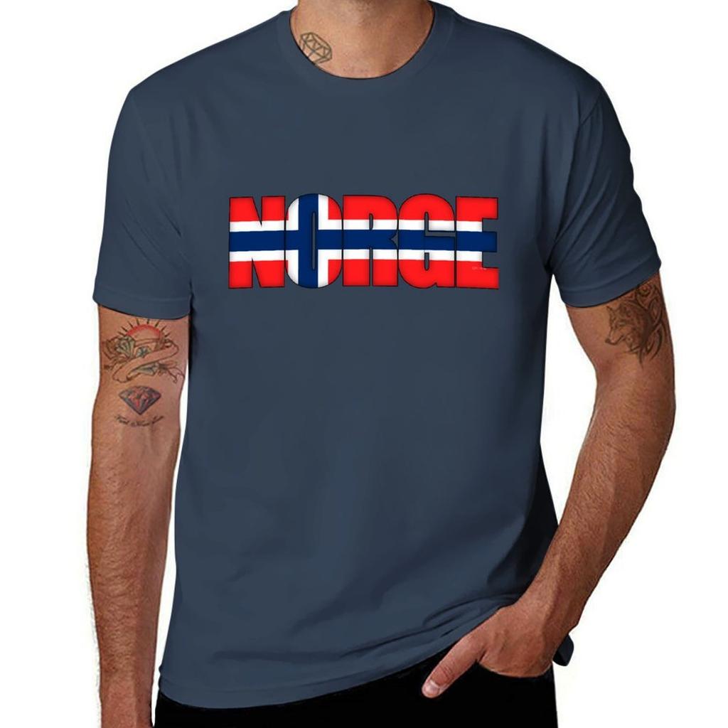 Norway Norge Flag Tshirt Work Wear Lightweight Tee