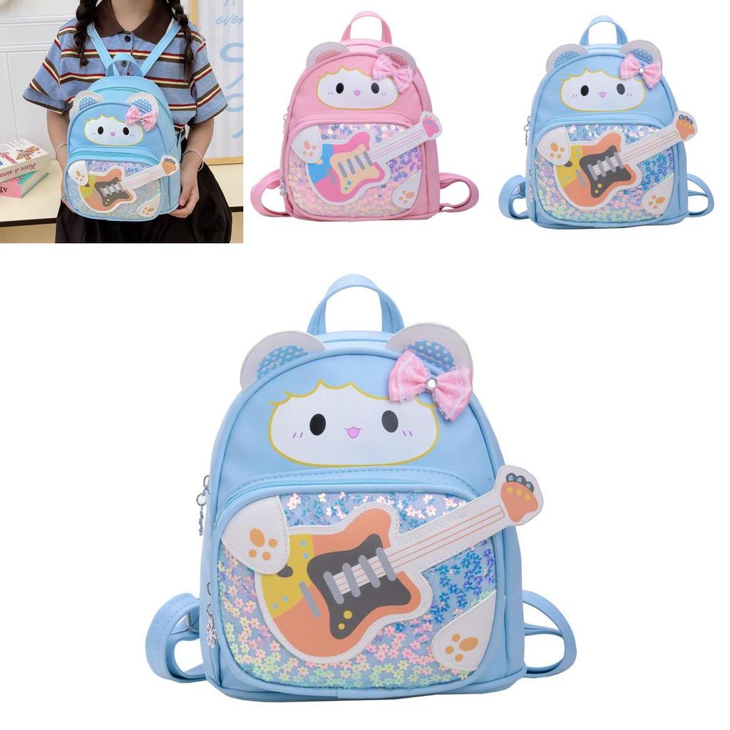 Cartoon Guitar Childrens Backpack With Pu Material For Kindergarten And School Use