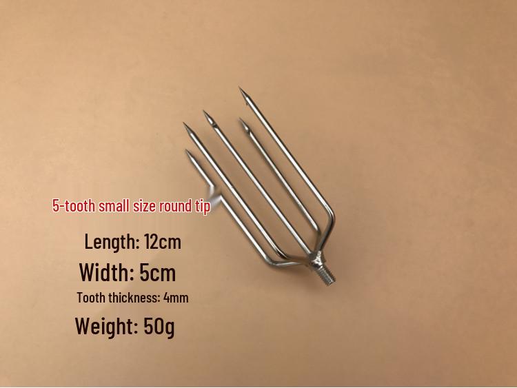 Stainless Steel Multi-functional Barbed Fish Spear Head - Handmade Flat Fork Lantern Design