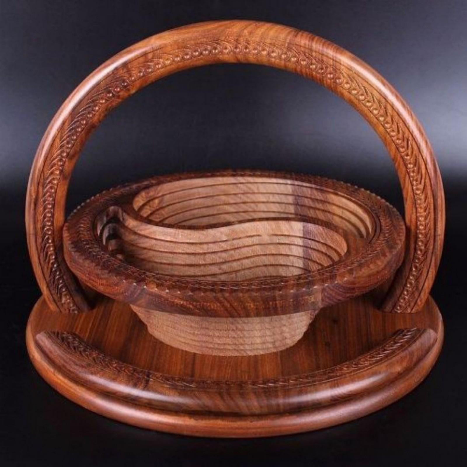 

Wood Dry Fruit Storage Boxes Household Light Luxury Retro Living Room Coffee Table Basketry Snacks Container Storage Bag One Size